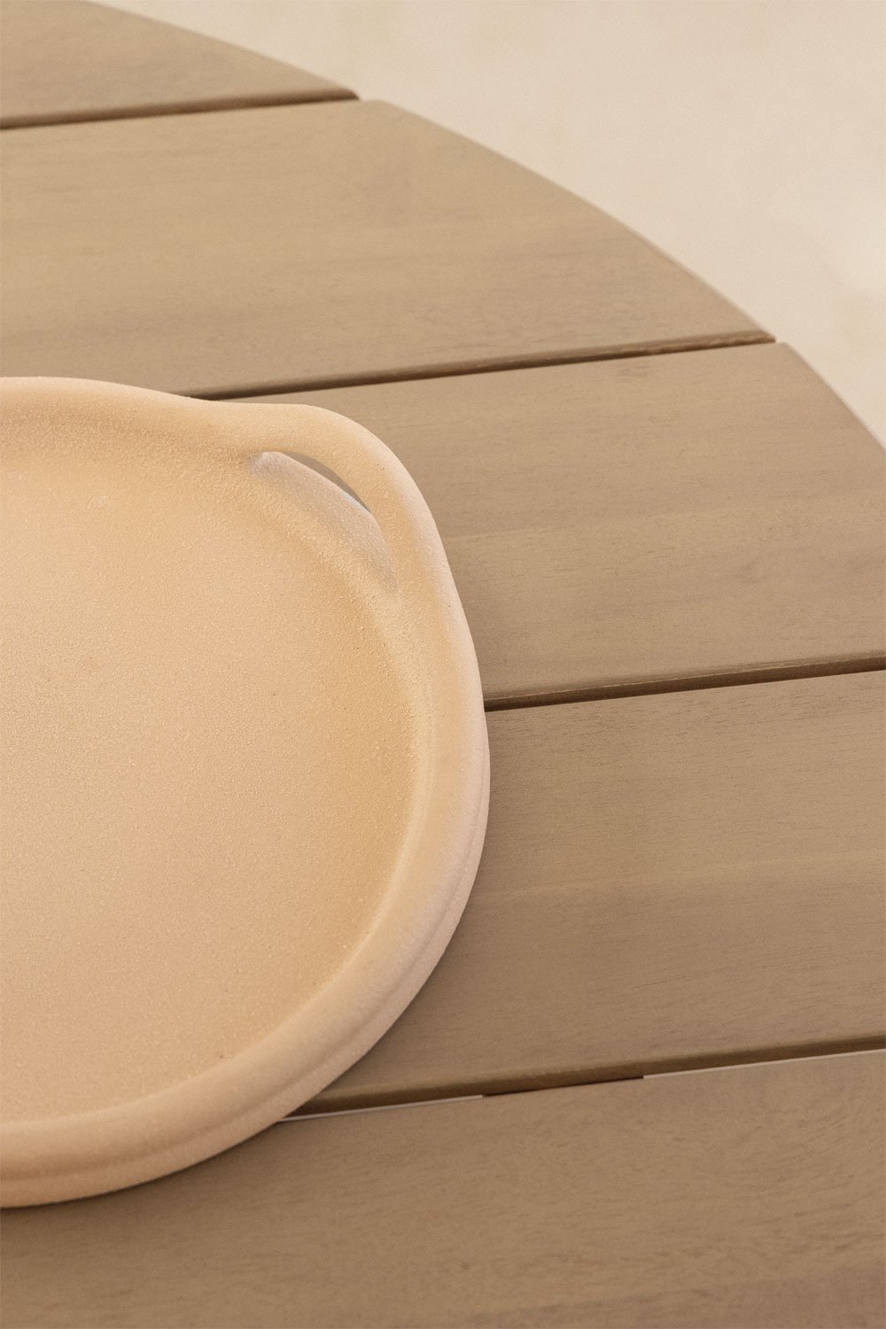 Tavolino ovale in legno di acacia Uleno 100x80 cm