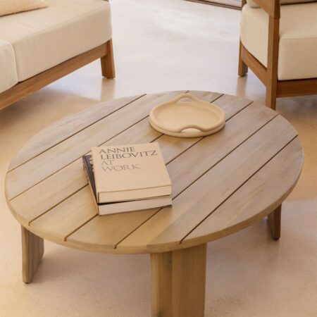 Tavolino ovale in legno di acacia Uleno 100x80 cm