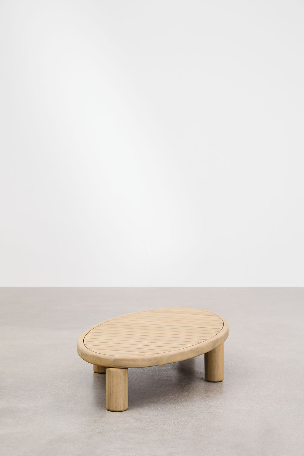 Tavolino ovale in legno di acacia 140x70 cm Jerome