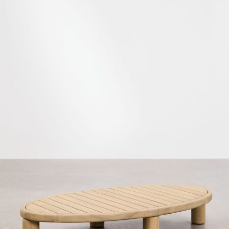 Tavolino ovale in legno di acacia 140x70 cm Jerome