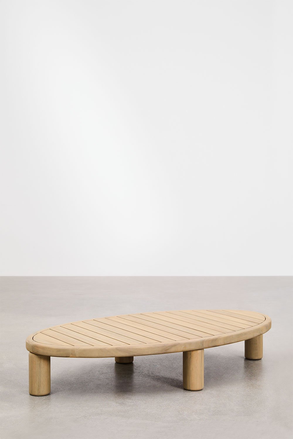 Tavolino ovale in legno di acacia 140x70 cm Jerome