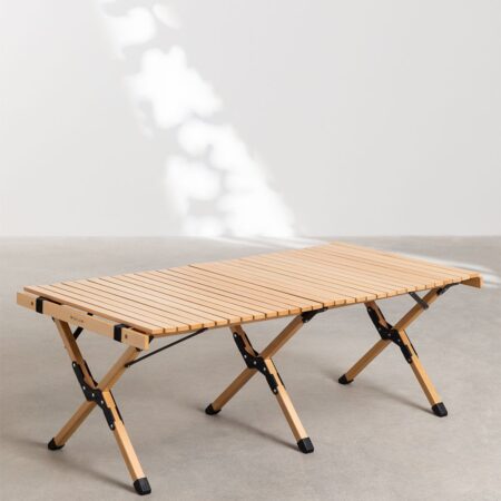 Tavolo da campeggio rettangolare pieghevole in legno di faggio (121x60 cm) Sahara