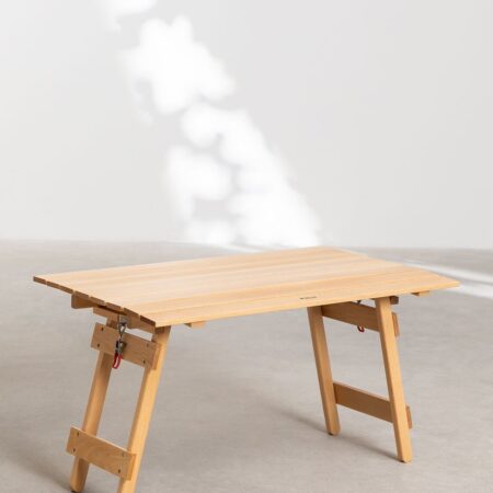 Tavolino da campeggio rettangolare pieghevole in legno di faggio (80x48 cm) Sahara