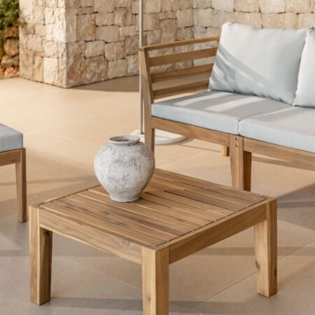Tavolino da giardino quadrato 60x60 cm in legno di acacia Filips