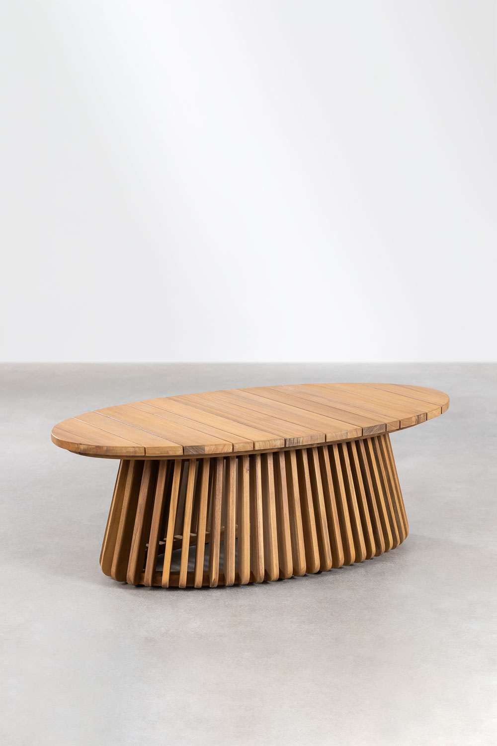 Tavolino da giardino ovale 120x65 cm in legno di acacia Mura
