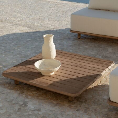 Tavolino da giardino quadrato 95x95 cm in acacia Portet