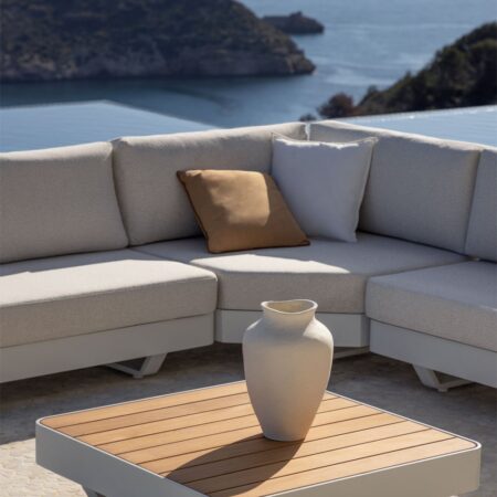 Tavolino da giardino quadrato 90x90 cm in alluminio Yarilo