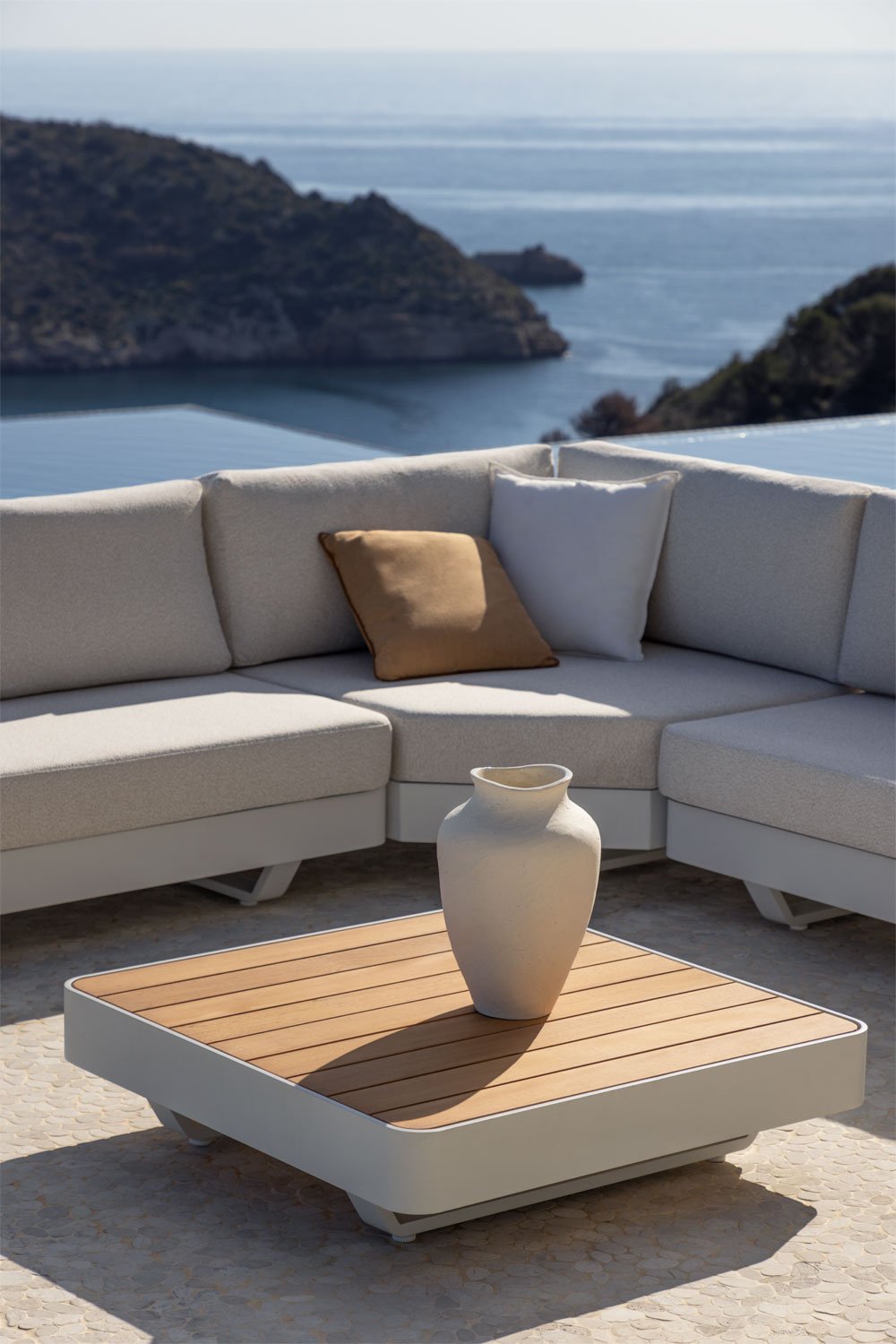 Tavolino da giardino quadrato 90x90 cm in alluminio Yarilo