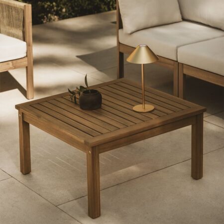 Tavolino da giardino quadrato 65x65 cm in legno di acacia Branson