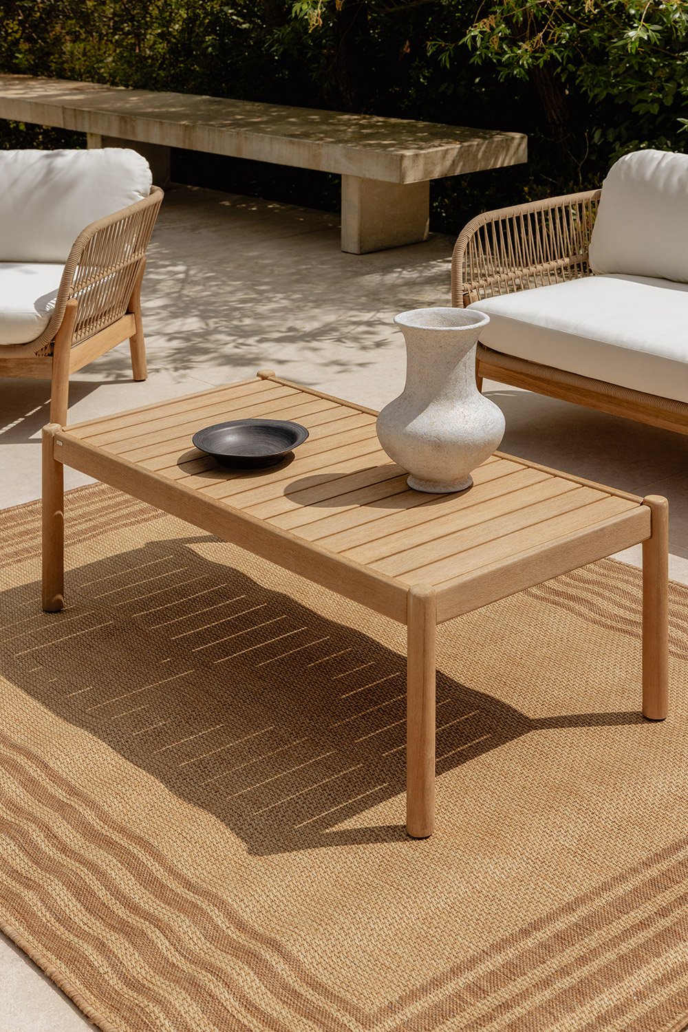 Tavolino da giardino rettangolare 120x60 cm in legno di acacia Karvia