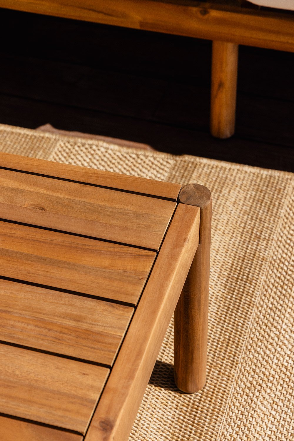 Tavolino da giardino rettangolare 120x75 cm in legno di acacia Melvin