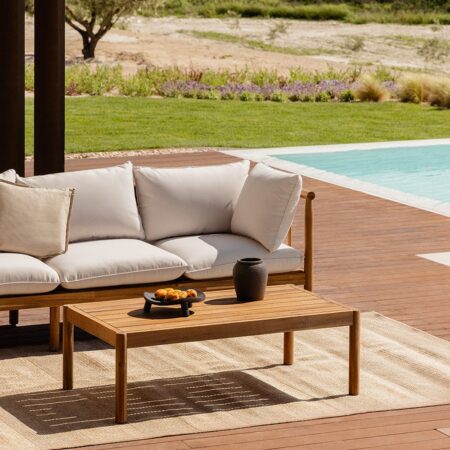 Tavolino da giardino rettangolare 120x75 cm in legno di acacia Melvin