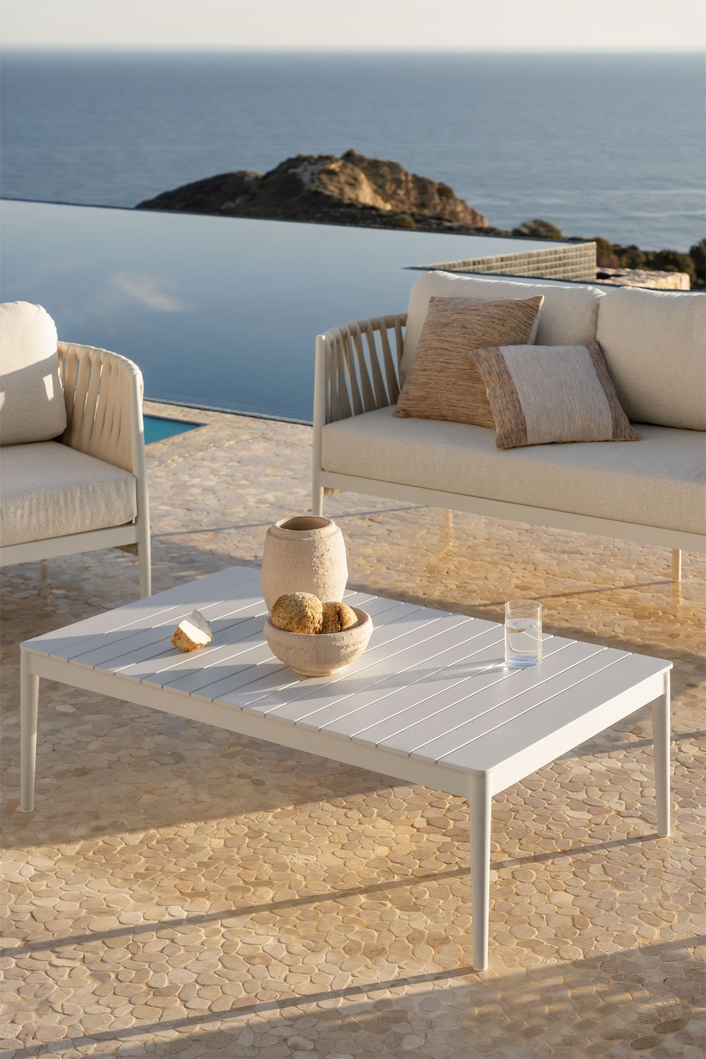Tavolino da giardino rettangolare 120x70 cm in alluminio Sereilen