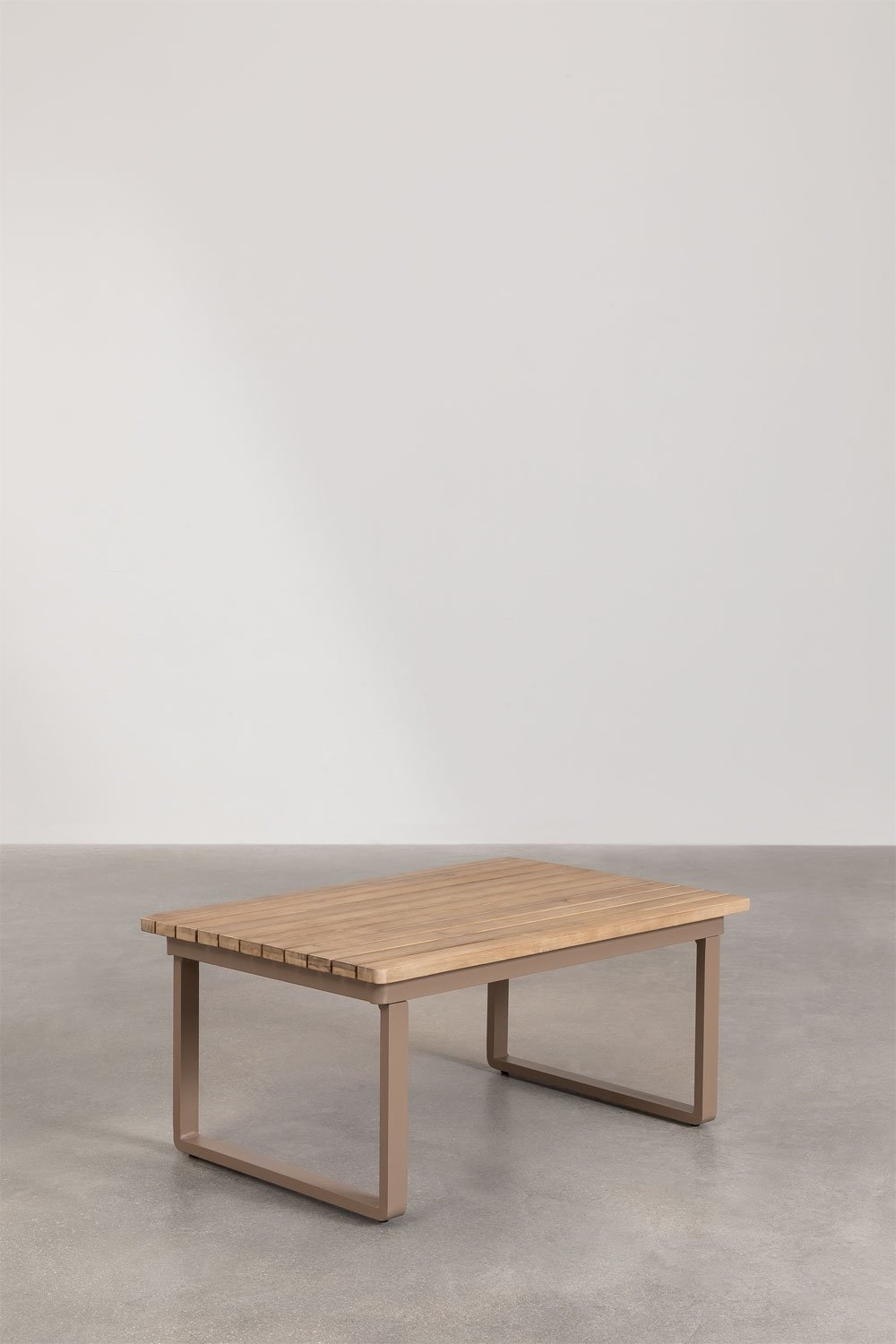 Tavolino da giardino rettangolare 90x60 cm in alluminio e legno di acacia Giselle