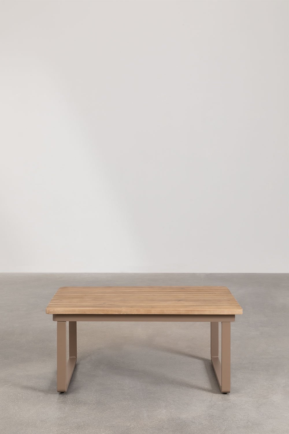 Tavolino da giardino rettangolare 90x60 cm in alluminio e legno di acacia Giselle