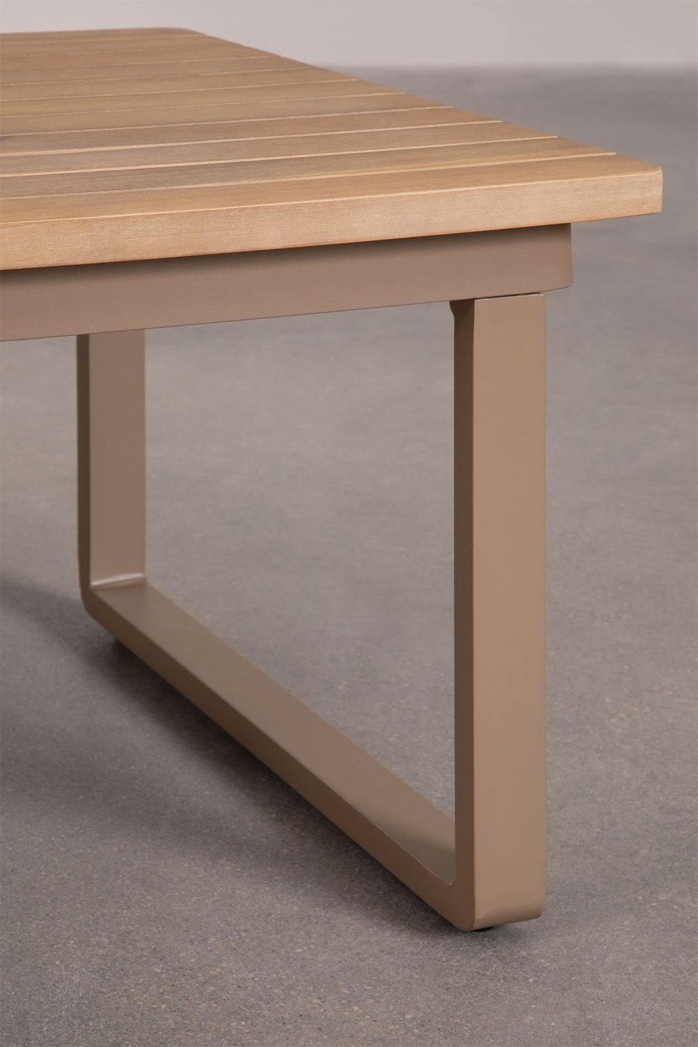 Tavolino da giardino rettangolare 90x60 cm in alluminio e legno di acacia Giselle