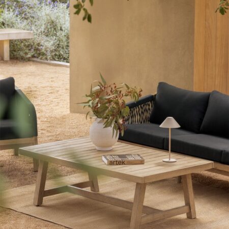 Tavolino da giardino rettangolare 130x75 cm in legno di acacia Dubai