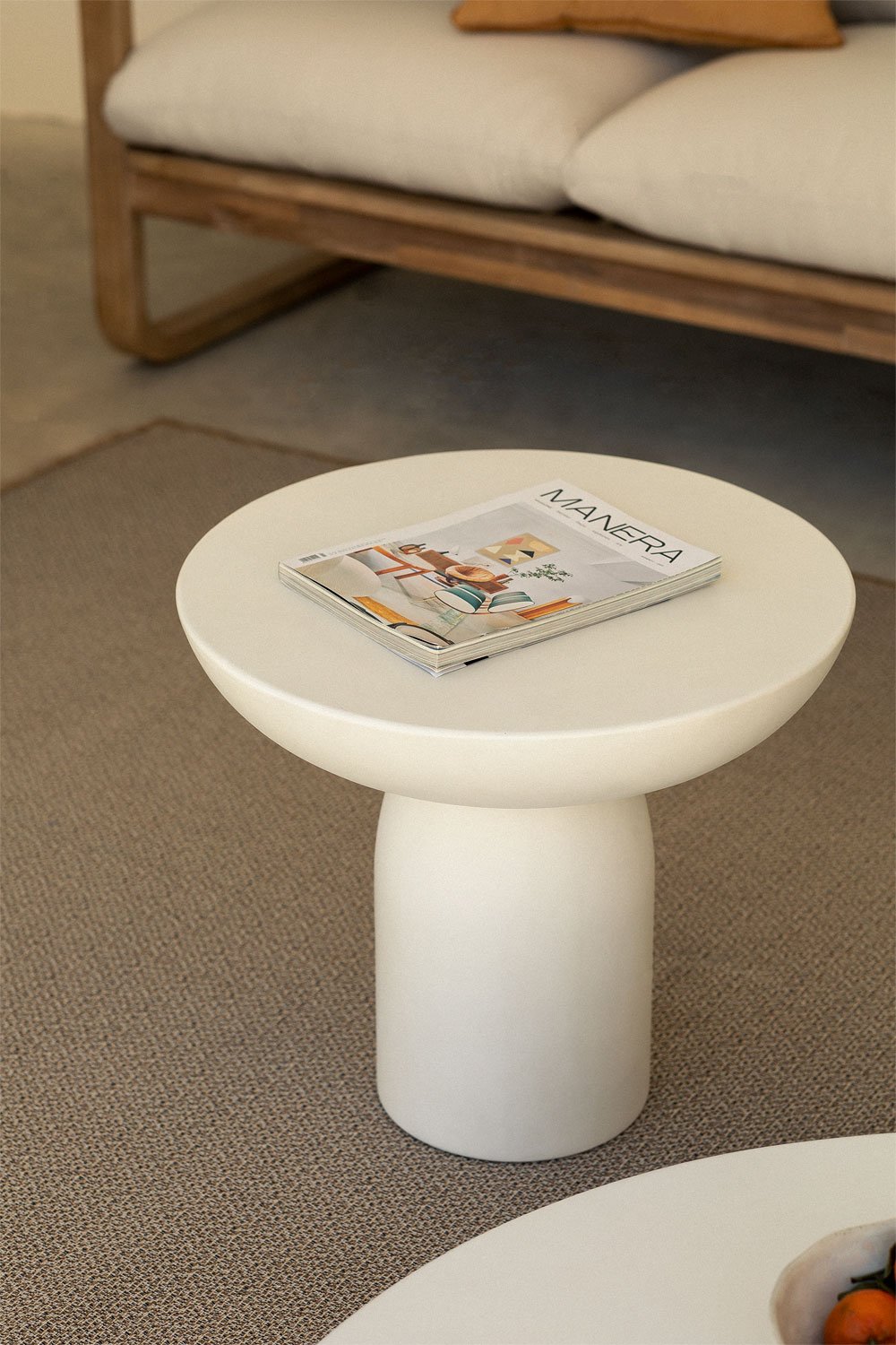 Tavolino da giardino rotondo Ø50 cm in cemento Zenadia