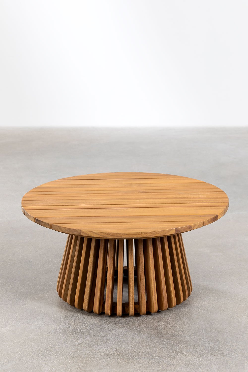 Tavolino da giardino rotondo Ø80 cm in legno di acacia Mura