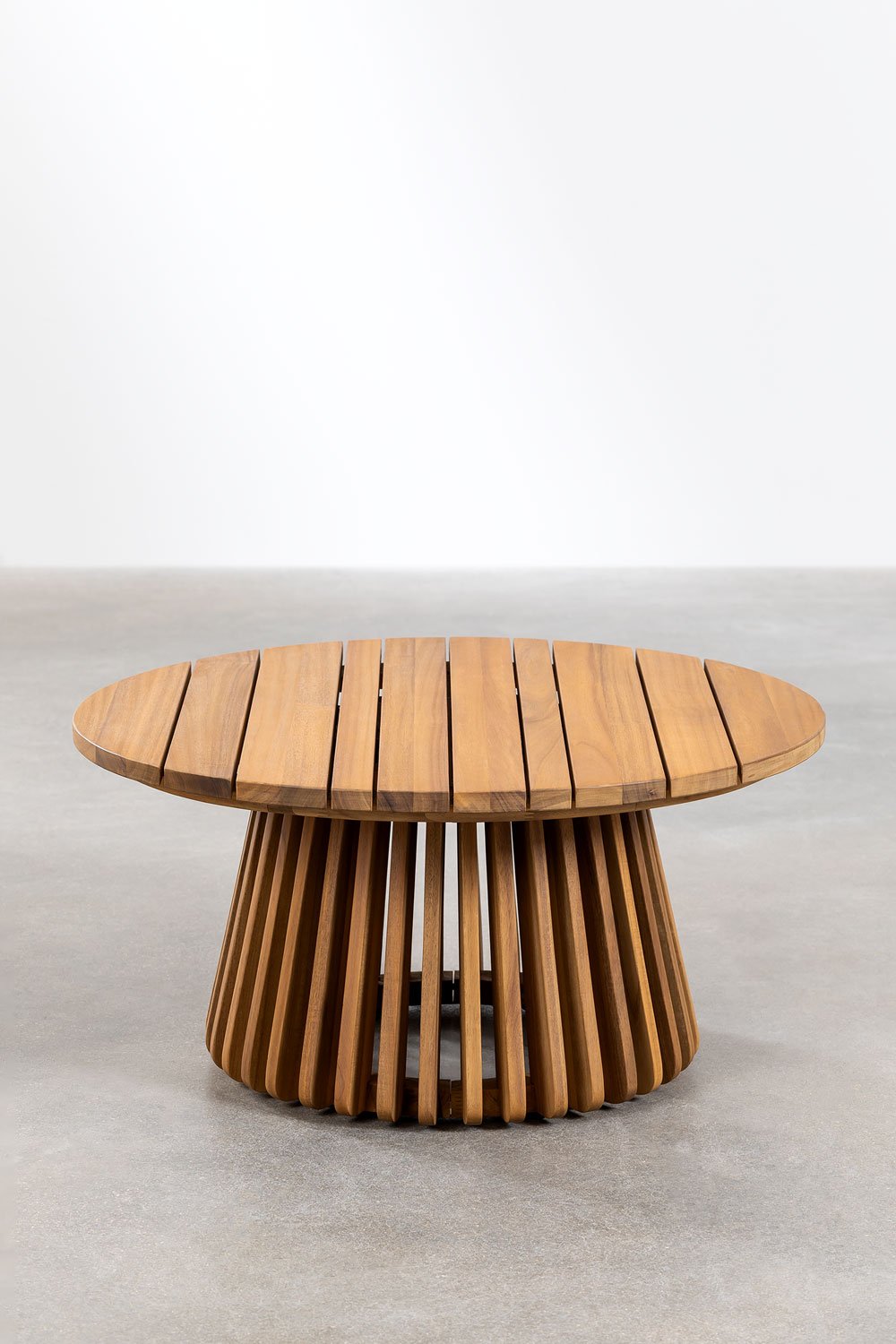 Tavolino da giardino rotondo Ø80 cm in legno di acacia Mura