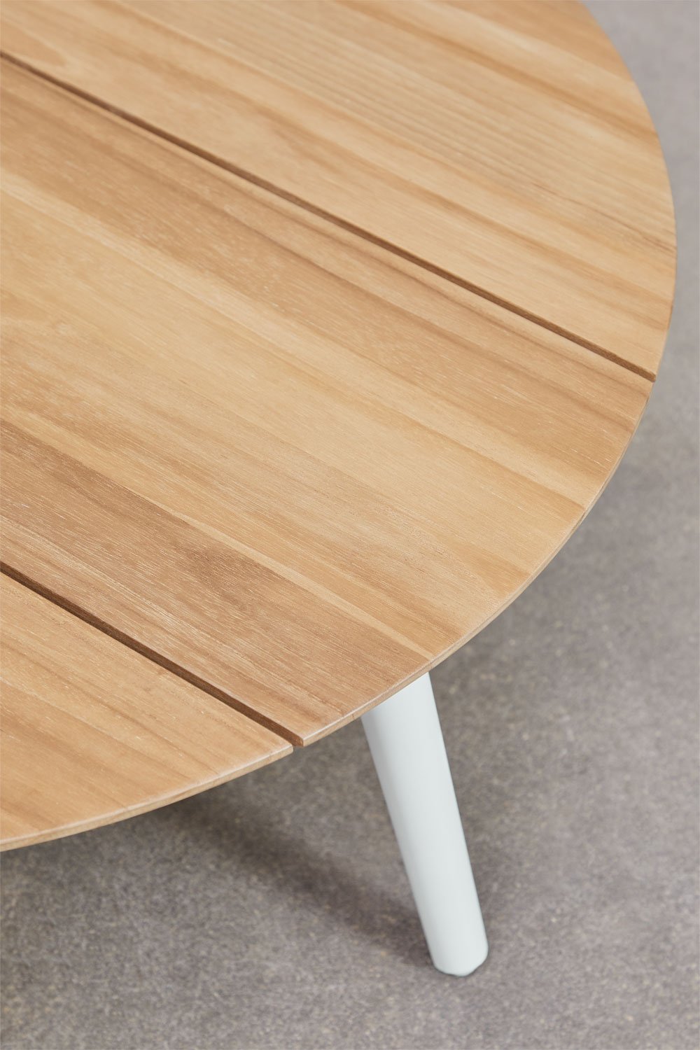 Tavolino da giardino rotondo Ø80 cm in legno di teak e alluminio Salbury