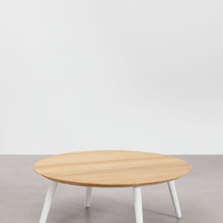 Tavolino da giardino rotondo in legno di teak e alluminio (Ø80 cm) Salbury