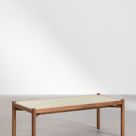 Tavolino in Cemento e Legno di Acacia Gamila