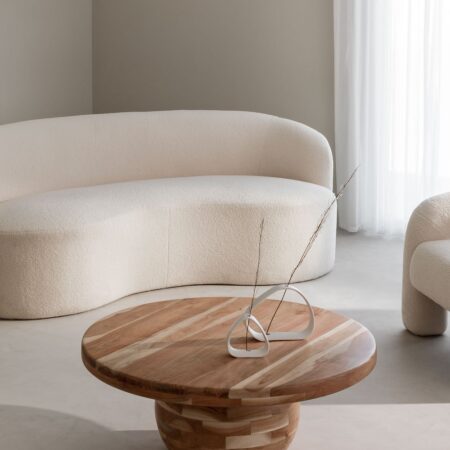 Tavolino in legno di acacia (Ø90 cm) Dalen