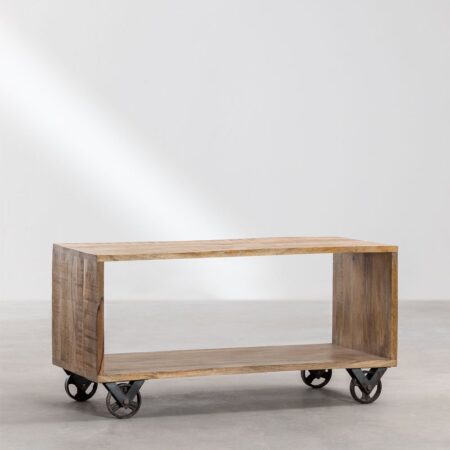 Tavolino in legno di mango con ruote Olson Style