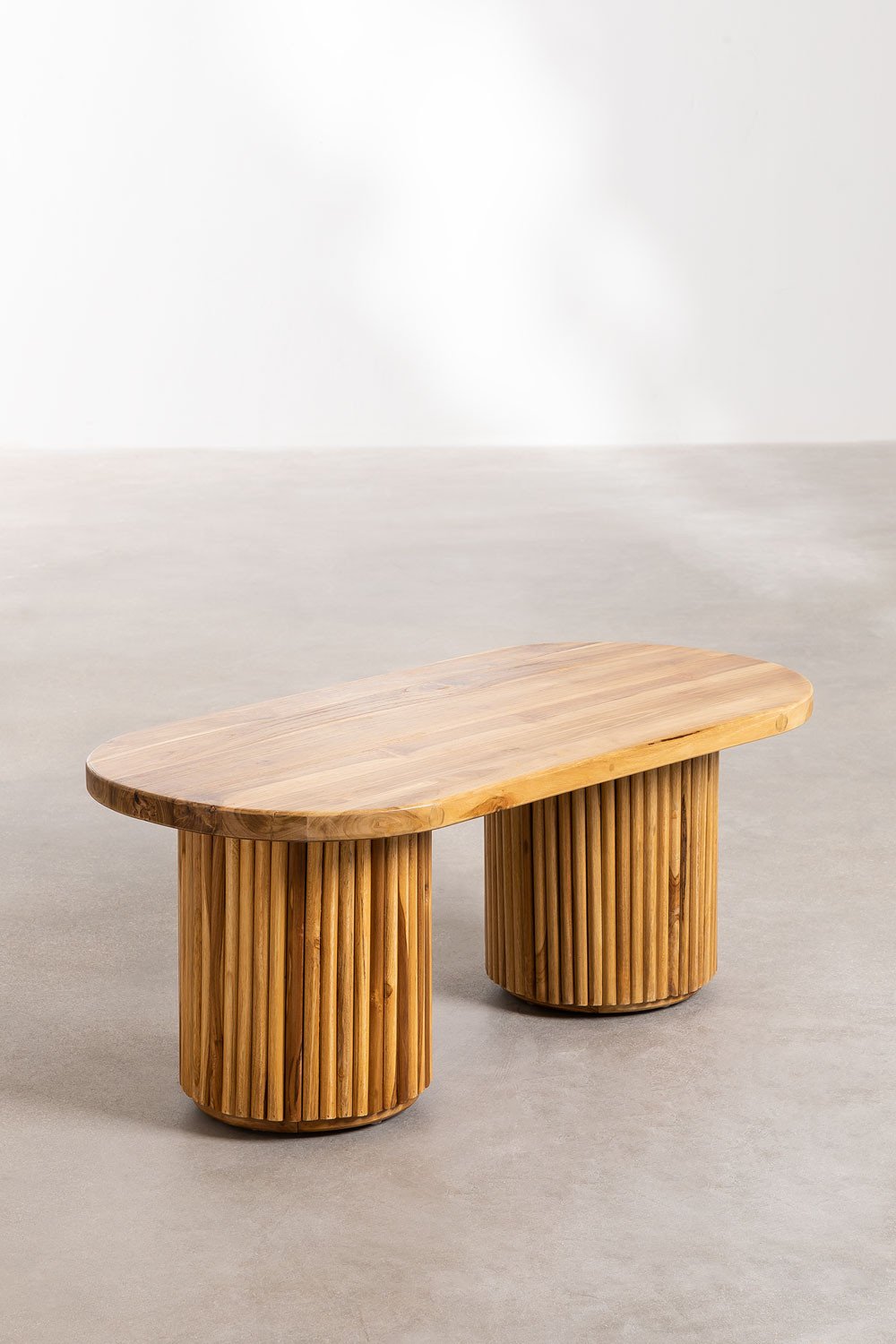 Tavolino ovale in legno di teak (100x50 cm) Randall