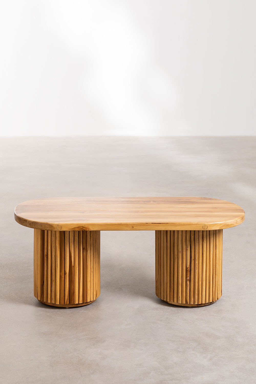 Tavolino ovale in legno di teak (100x50 cm) Randall