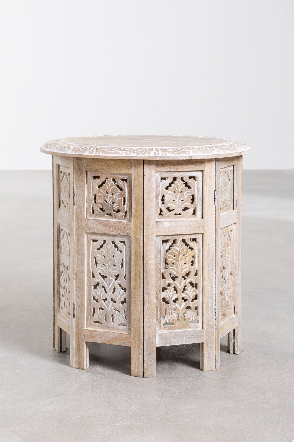 Tavolino pieghevole in legno di mango (Ø44,5 cm) Kasira Design