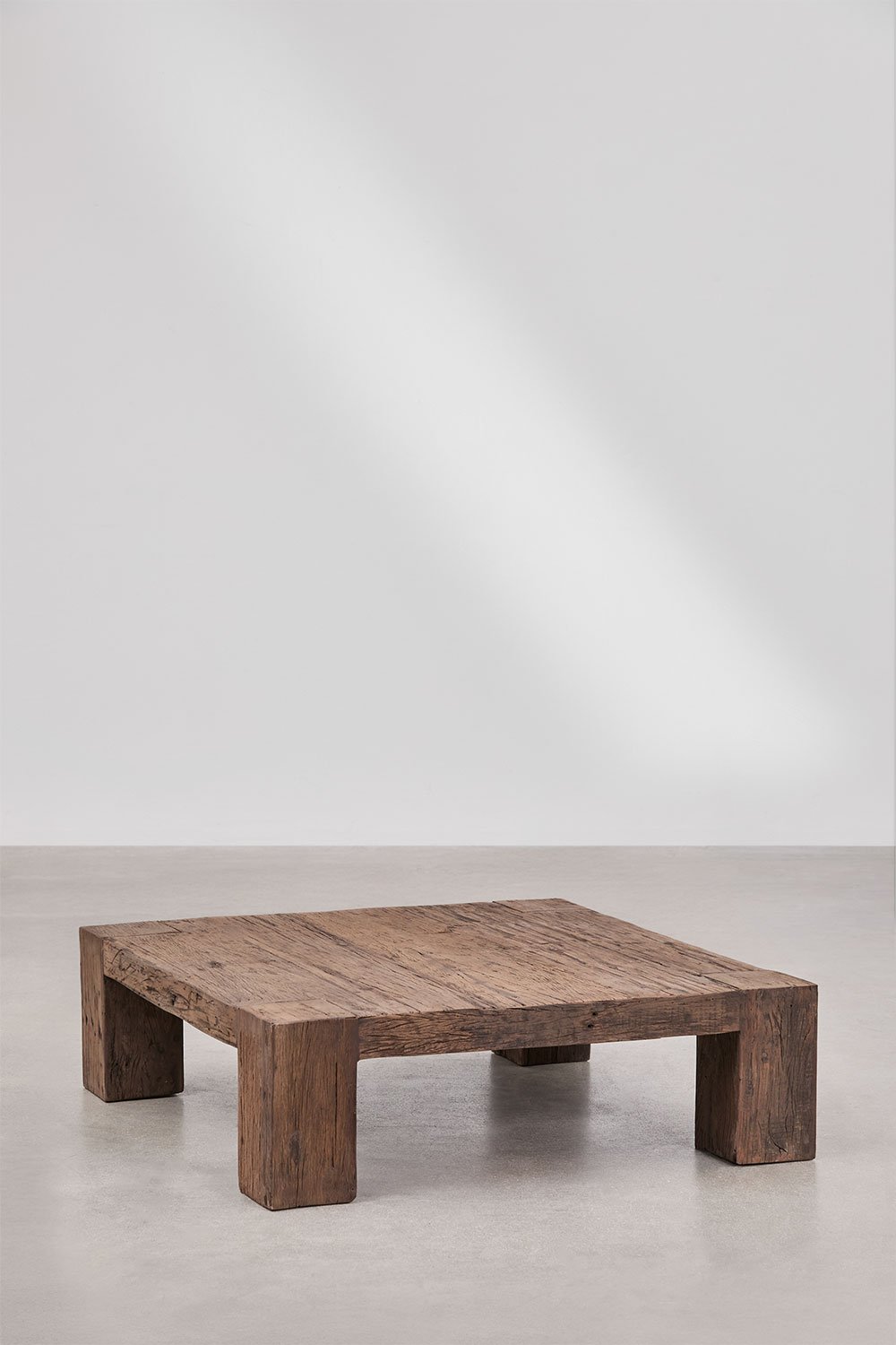 Tavolino quadrato 100x100 cm in legno riciclato Juvira