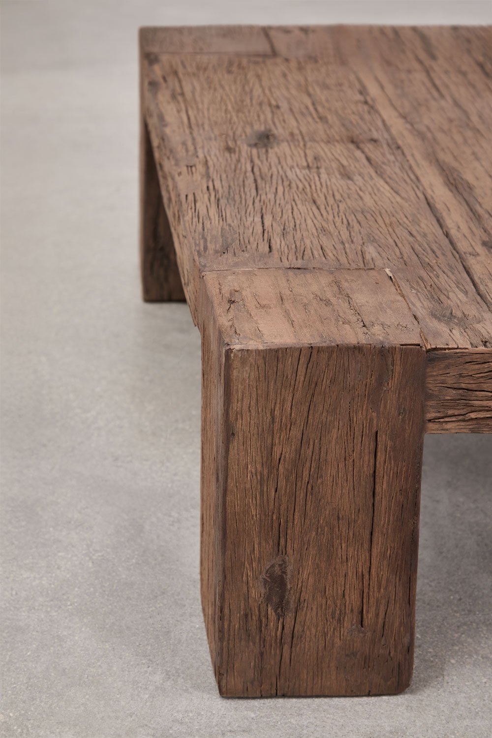 Tavolino quadrato 100x100 cm in legno riciclato Juvira