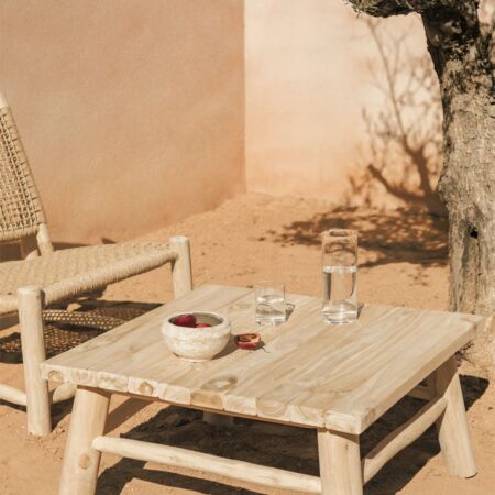 Tavolino da giardino quadrato 80x80 cm in legno di teak Narel