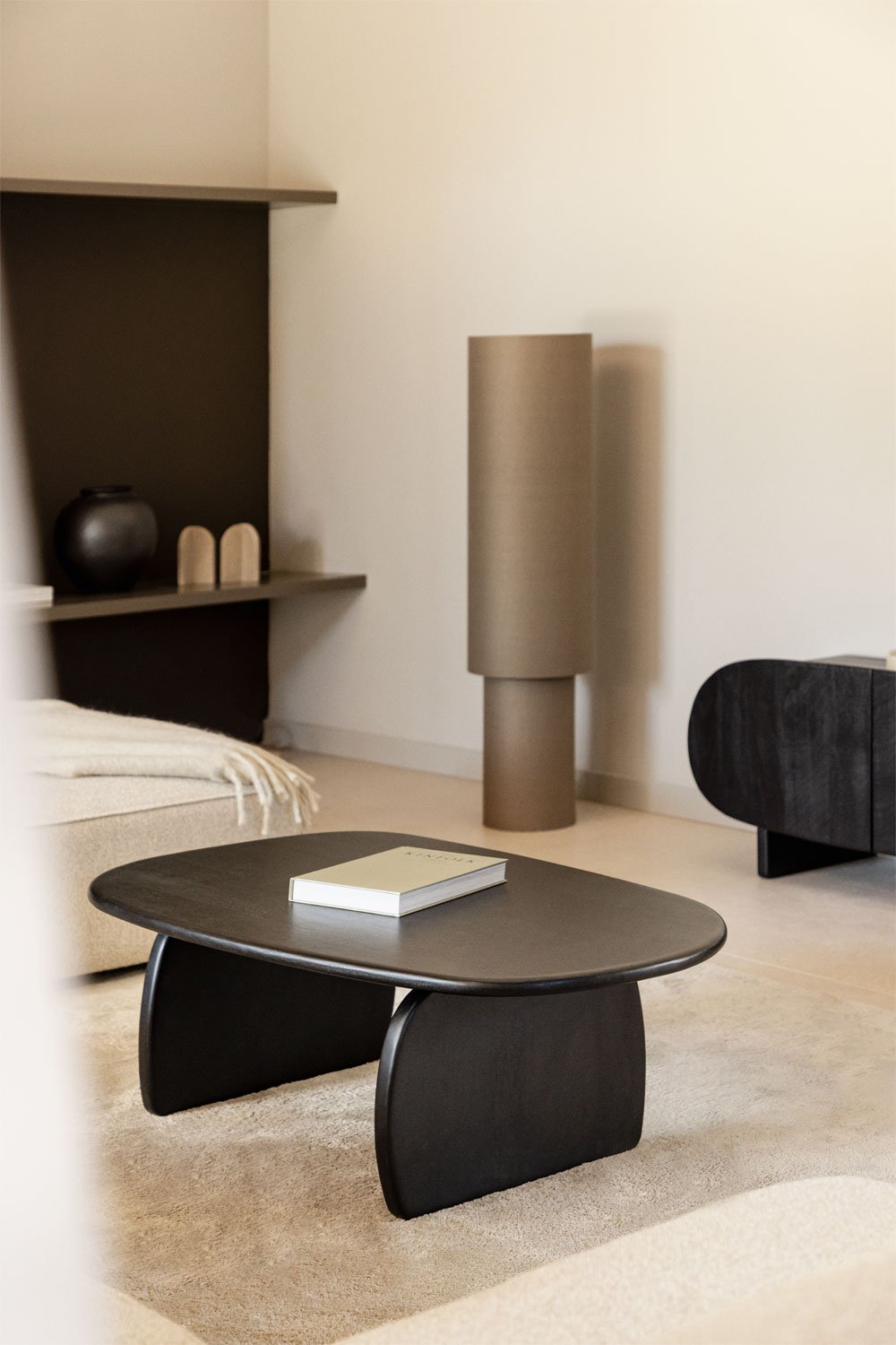 Tavolino ovale 110x70 cm in legno di mango Agathe
