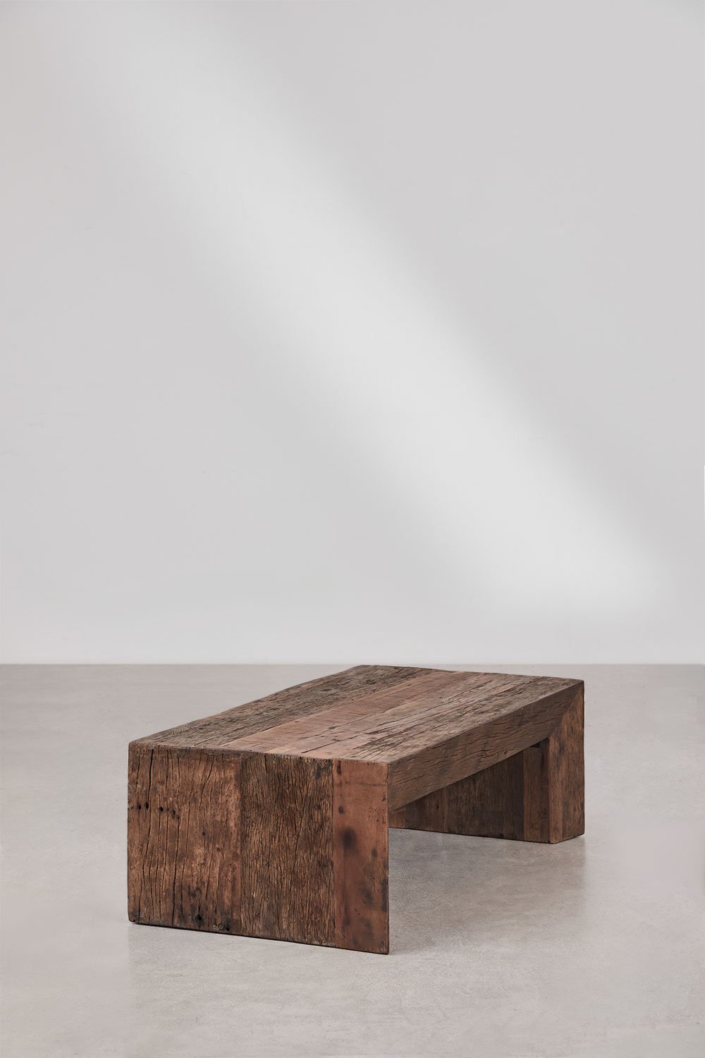 Tavolino rettangolare 120x60 cm in legno riciclato Juvira