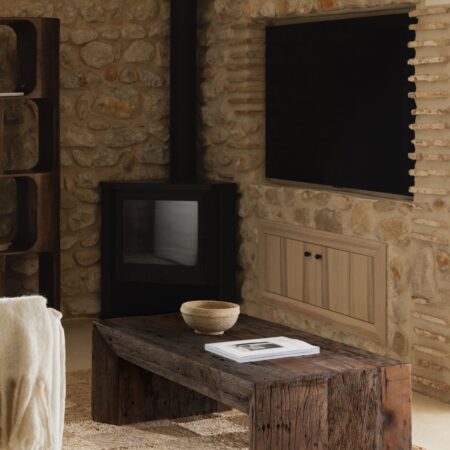 Tavolino rettangolare 120x60 cm in legno riciclato Juvira