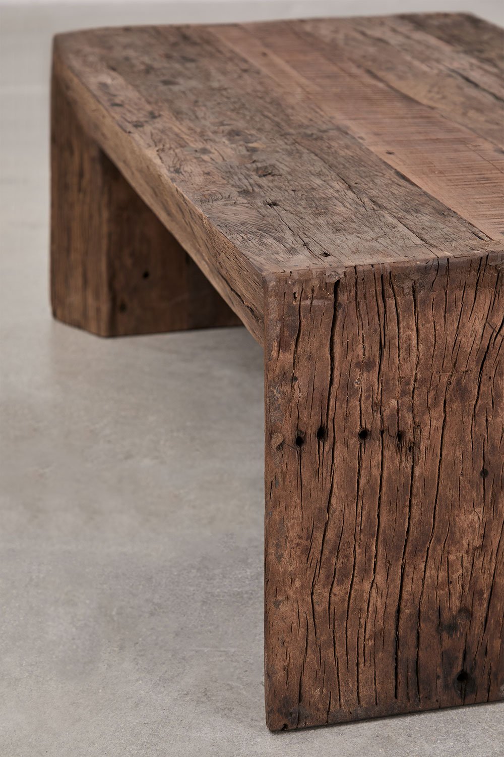 Tavolino rettangolare 120x60 cm in legno riciclato Juvira