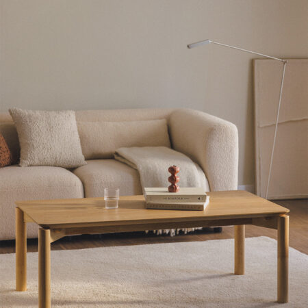 Tavolino rettangolare 120x60 cm in MDF con impiallacciatura in rovere Munden