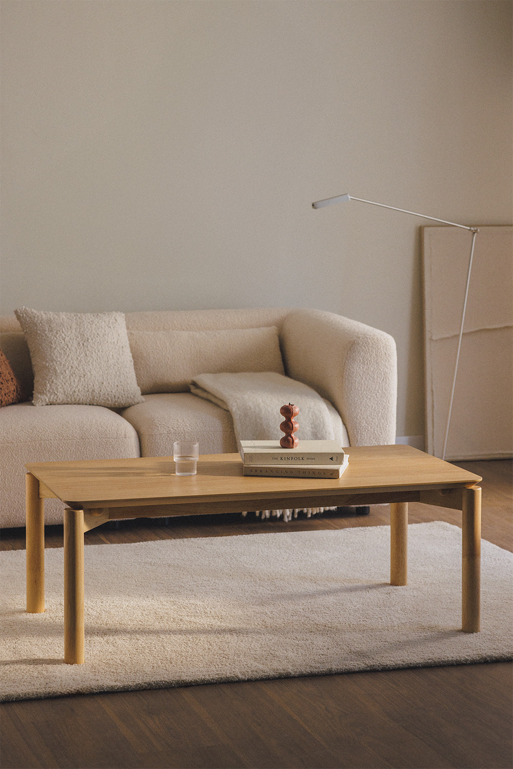 Tavolino rettangolare 120x60 cm in MDF con impiallacciatura in rovere Munden