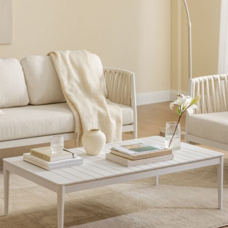 Tavolino rettangolare 120x70 cm in alluminio Sereilen