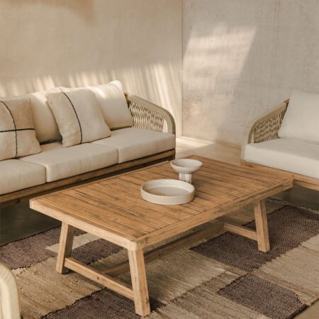 Tavolino rettangolare 130x75 cm in legno di acacia Dubai