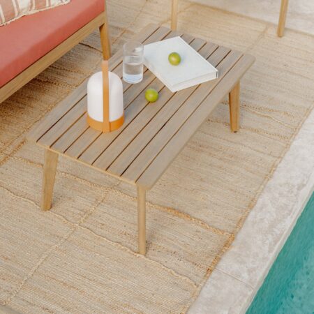 Tavolino da giardino rettangolare 90x50 cm in legno di acacia Kaela