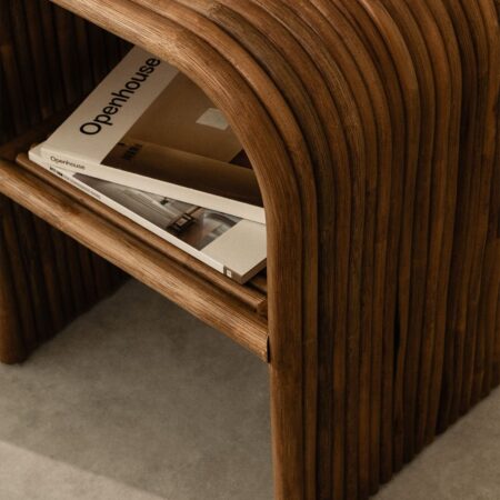 Tavolino rettangolare in rattan (35x40 cm) Nolay