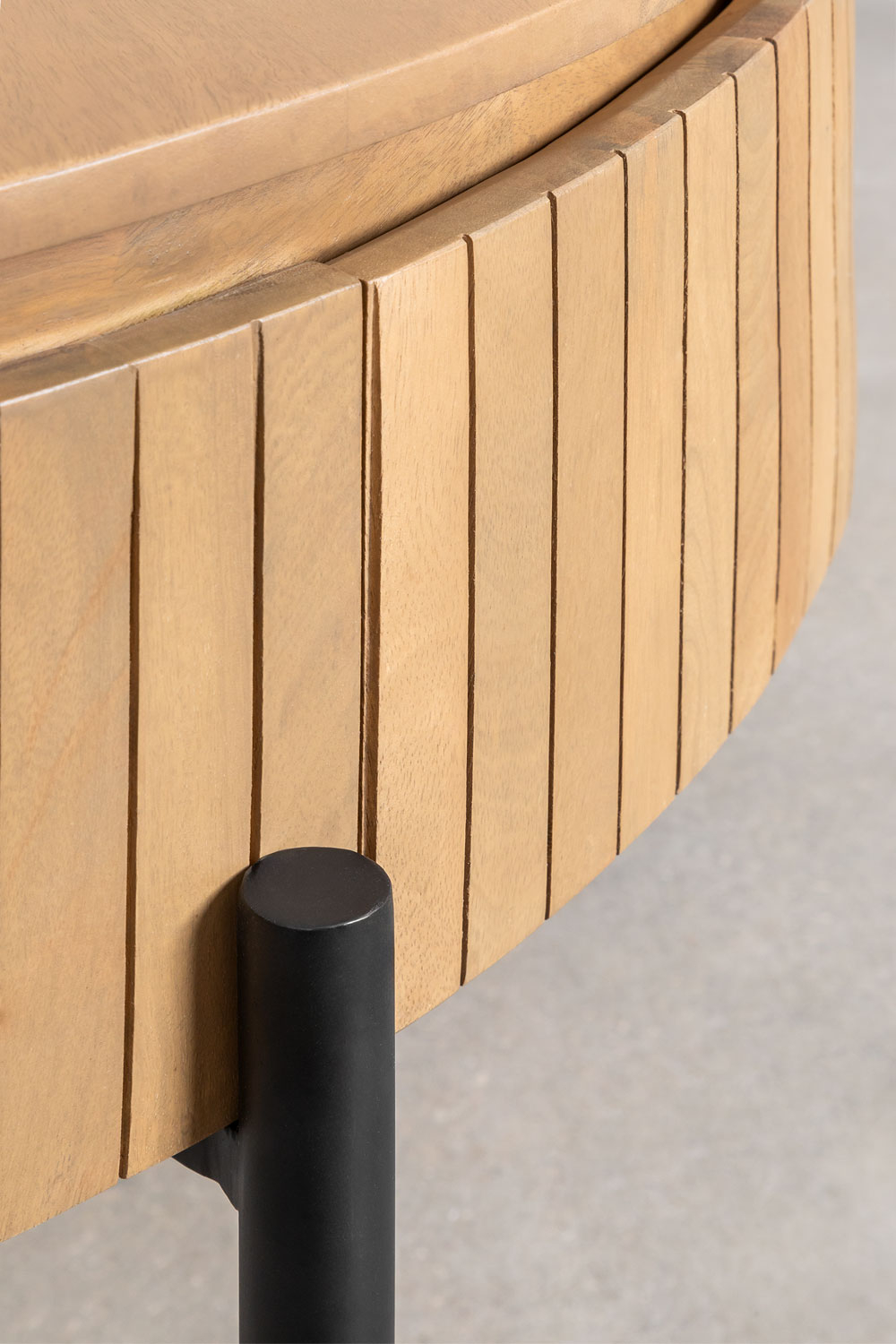 Tavolino rotondo Analis in legno di mango