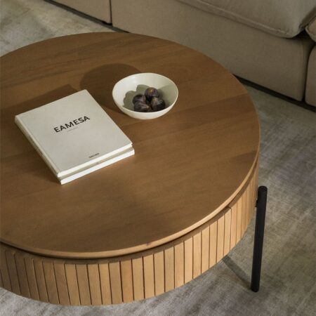 Tavolino rotondo Analis in legno di mango