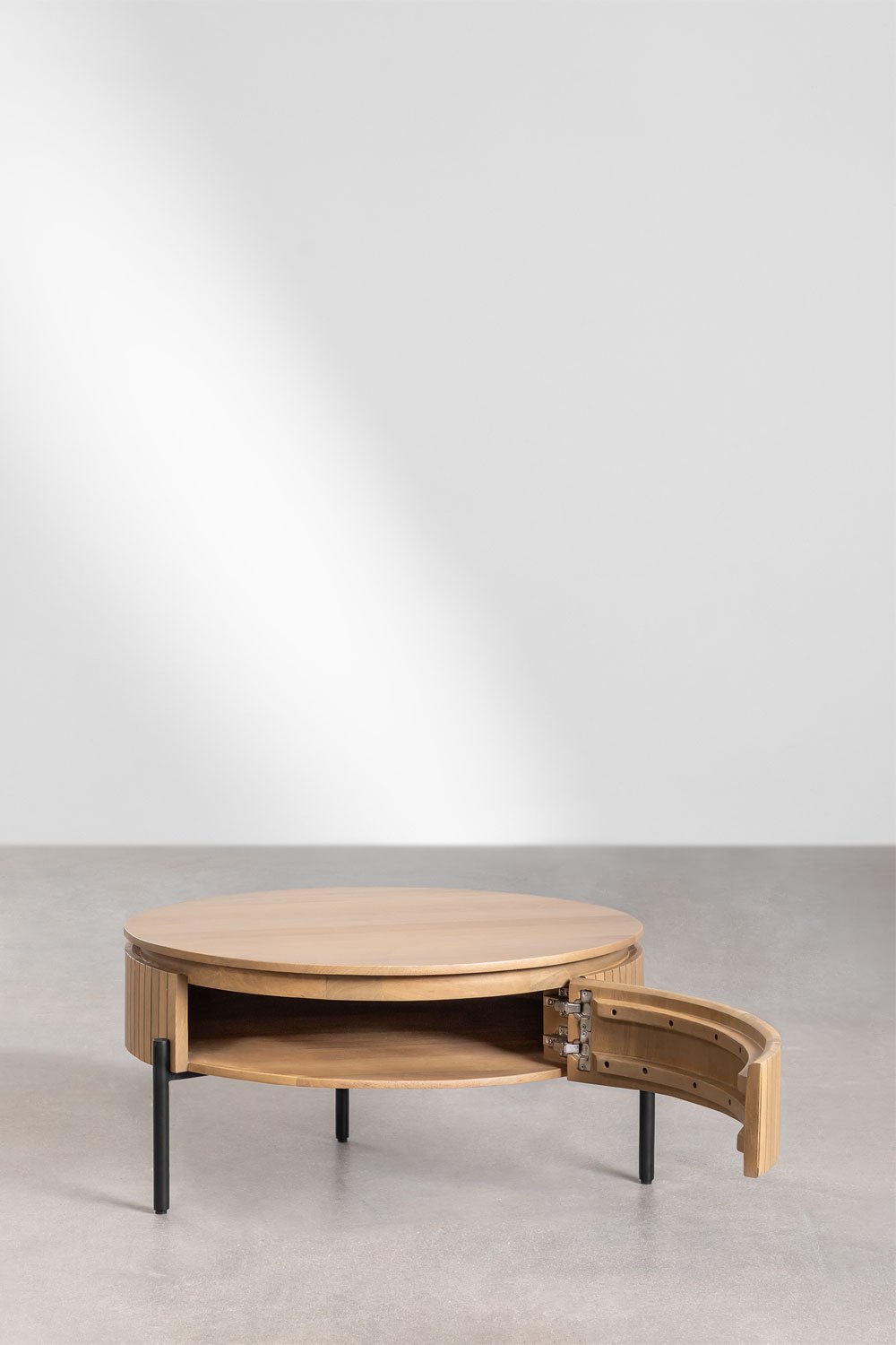 Tavolino rotondo Analis in legno di mango