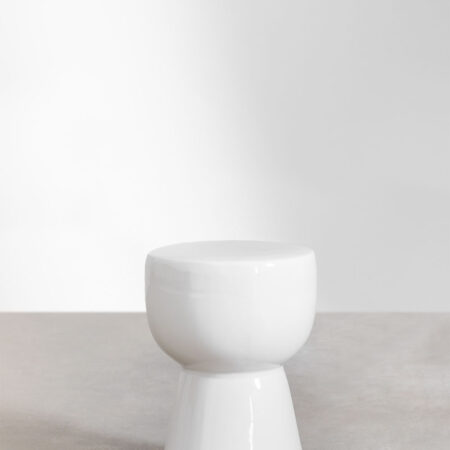 Tavolo ausiliario rotondo in ceramica (Ø34 cm) Kaly