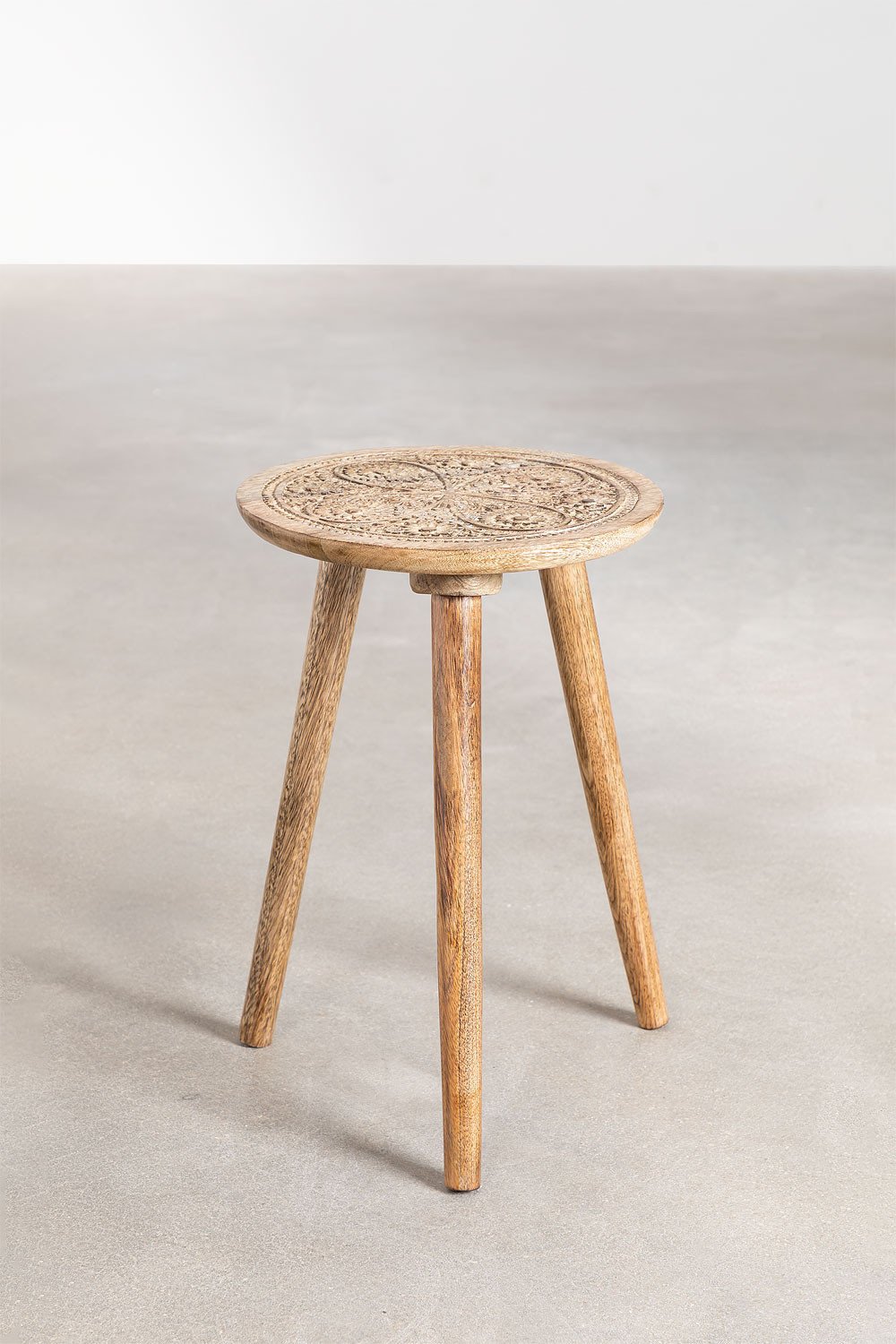 Tavolino rotondo in legno di mango (Ø30 cm) Nanup